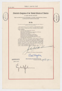 Public Law 90-363: An Act to Provide for Uniform Annual Observances of Certain Legal Public Holidays on Mondays, and for Other Purposes, June 28, 1968. National Archives, General Records of the U.S. Government View in National Archives Catalog 