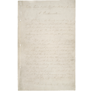 Emancipation Proclamation: Page 1