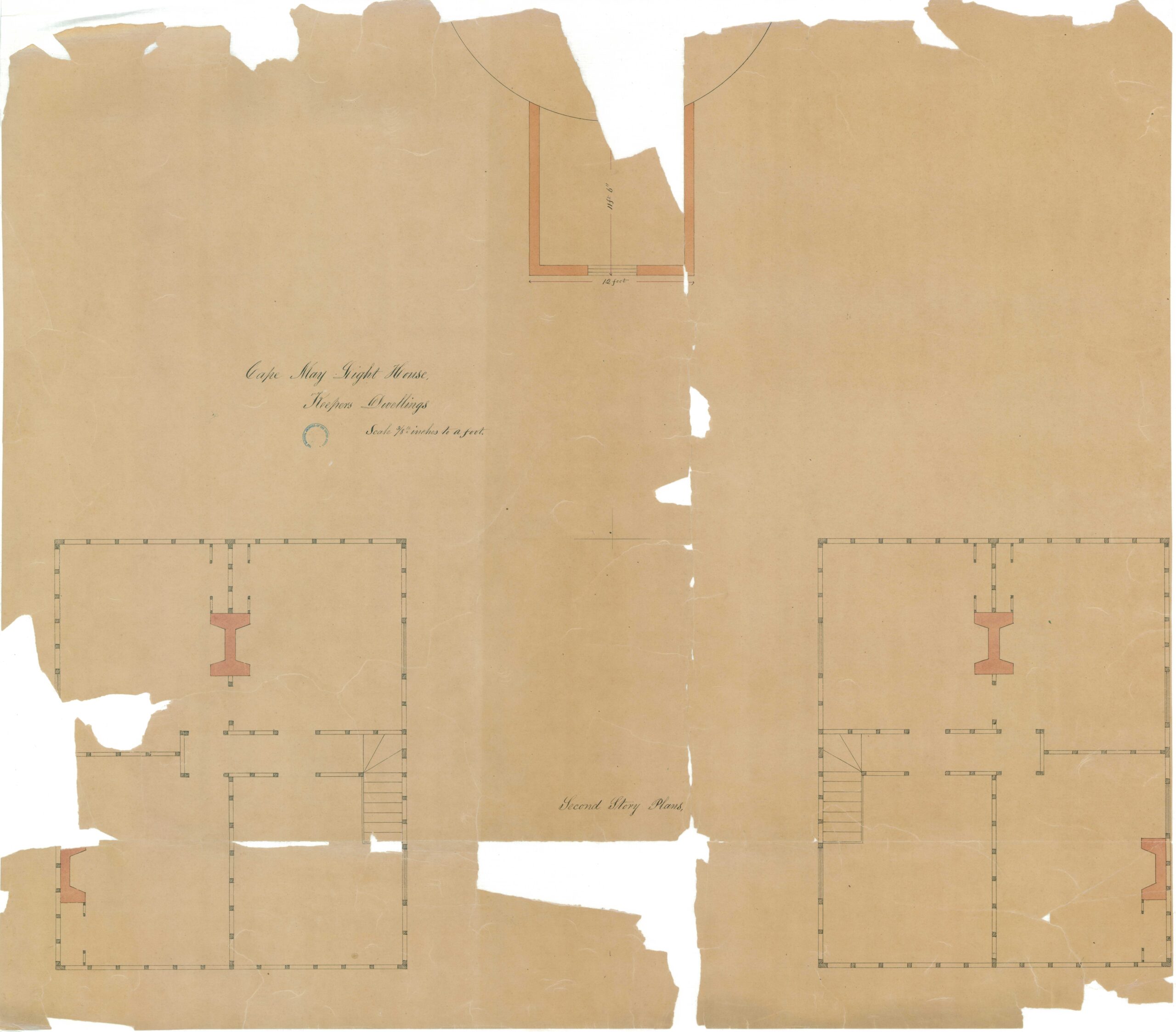 Cape May Keeper’s Dwelling, second story plan - NAI: 100297532