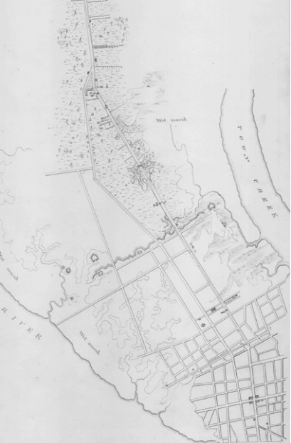 Charleston and Hamburg railroad map, 1829 – at one time the longest railway in the world