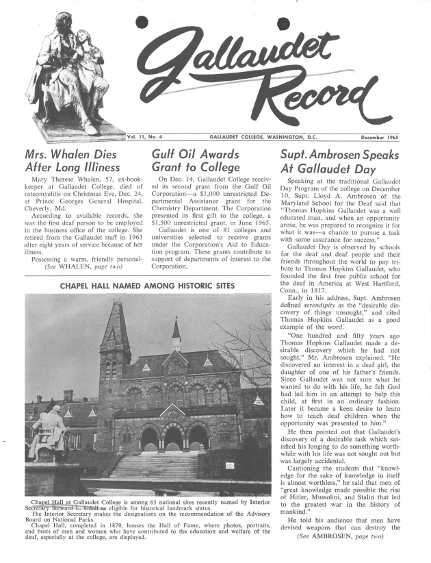 Page 1 - Gallaudet Student Newspaper