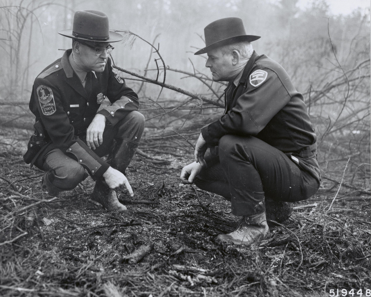 Charred pipe found at scene, Virginia – National Archives Identifier: 7103901