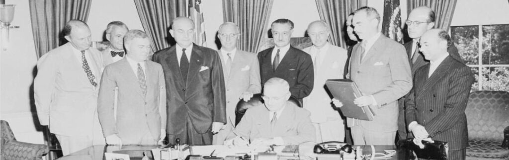 Signing of the North Atlantic Treaty by President Truman