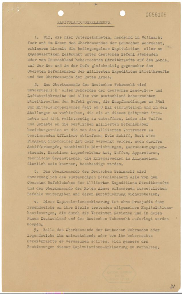 German Instrument of surrender (in German), Pg 1
06830_2005_001